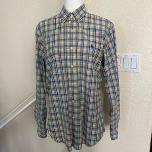 Polo Ralph Lauren Men's Multi CoPlaid Long Sleeve Button Down Shirt Sz M Cotton